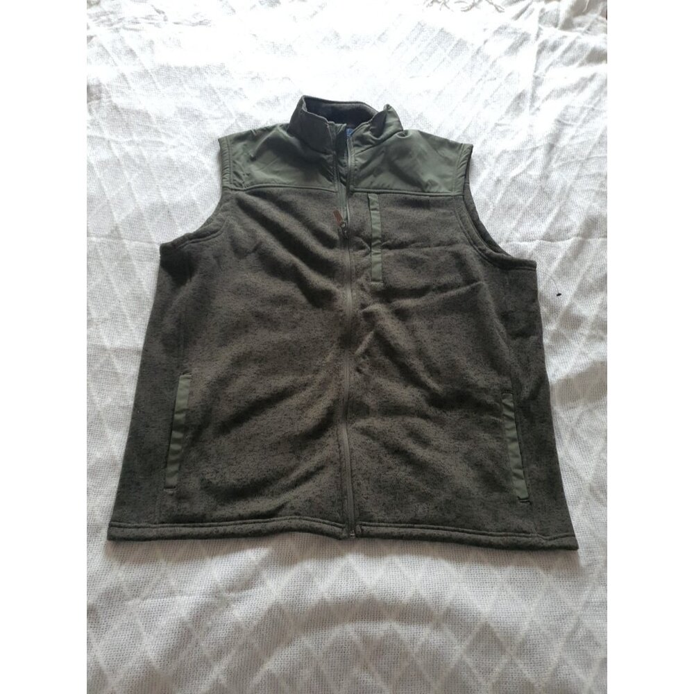 NWT George Vest Size Size 2XL Full Zip Fleece Sleeveless Men Boy Green Pockets
